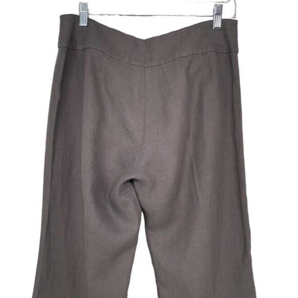 Eileen Fisher Trouser Heavy Linen Wide Leg Trouser Grey Relax Casual Size 6 EUC - Picture 5 of 14